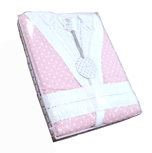 Albornoz rosa lunares. Tallas: 10-12 - 2