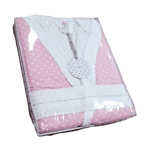 Albornoz rosa lunares. Tallas: 10-12 - 4