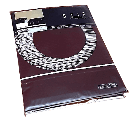 Juego de sábanas marrón 180 hilos. Cama 135