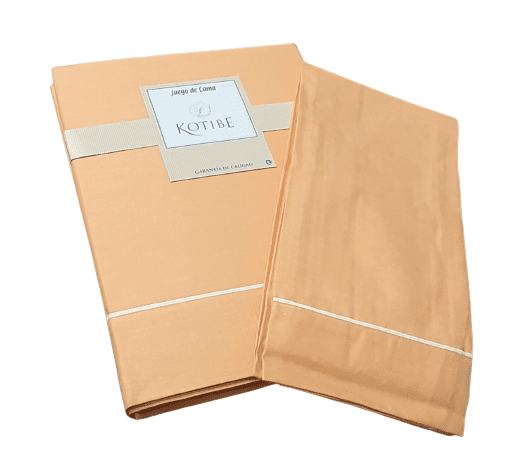 Juego de sábanas naranja melocotón.  Cama 90 - 1