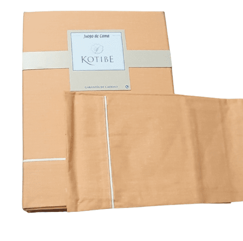 Juego de sábanas naranja melocotón.  Cama 90 - 3