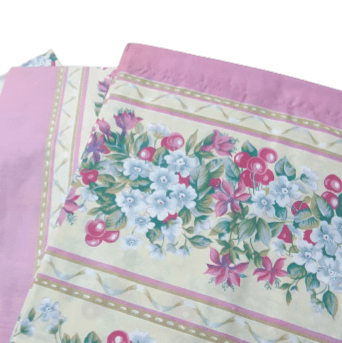 Juego de sábanas beige flores rosa. Cama 90 - 1