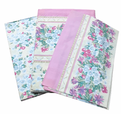 Juego de sábanas beige flores rosa. Cama 90 - 2