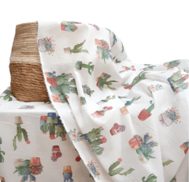 Tela visillo translúcido cactus verde 300