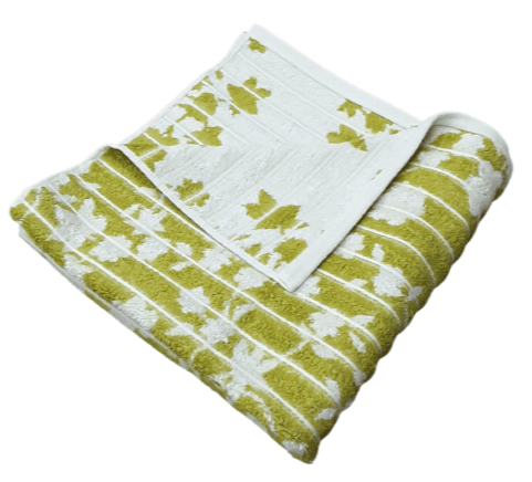 Toallas reversibles hojas verde