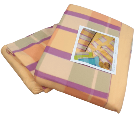 Juego de sábanas térmicas cuadros melocotón.  Cama 150