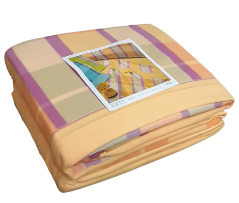 Juego de sábanas térmicas cuadros melocotón.  Cama 150 - 1