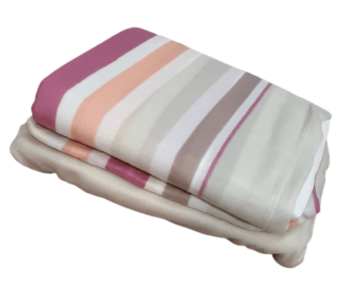 Juego de sábanas térmicas rayas rosas. Cama 90