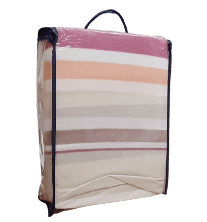 Juego de sábanas térmicas rayas rosas. Cama 90 - 1