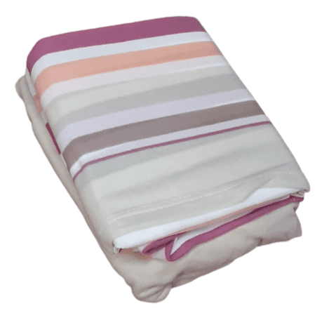 Juego de sábanas térmicas rayas rosas. Cama 90 - 2