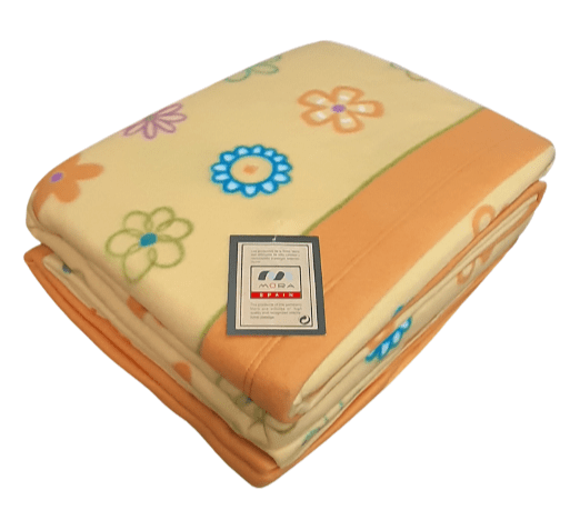 Juego de sábanas térmicas flores amarillo.  Cama 90