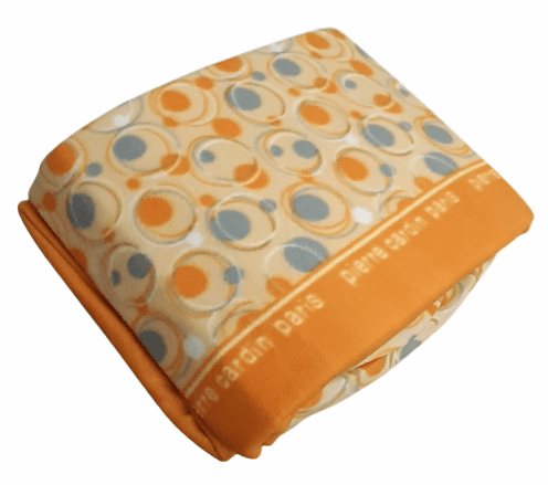 Juego de sábanas naranjas círculos.  Cama 90