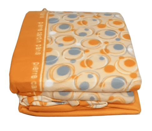 Juego de sábanas naranjas círculos.  Cama 90 - 2