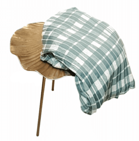 Funda de sillón de cuadros verdes y beige. 1 plaza - 1