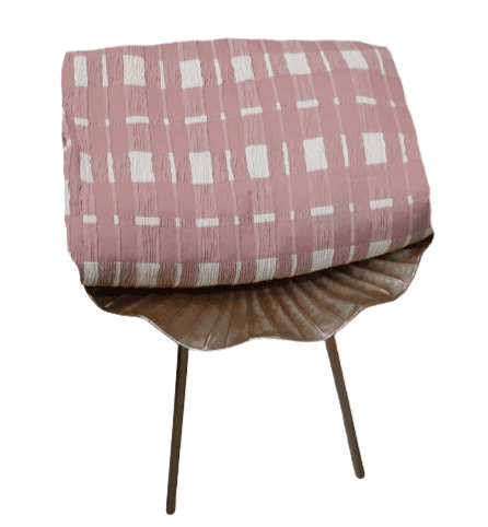 Funda de sillón cuadros beige y rosa. 1 plaza - 4