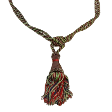 Abradera de seda en verde y granate