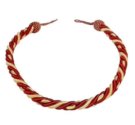 Cordón abrazadera granate y oro