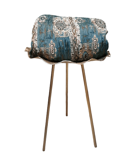 Funda sillón azul rosetones