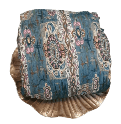 Funda sillón azul rosetones - 1