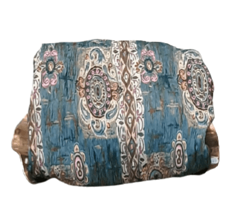 Funda sillón azul rosetones - 2