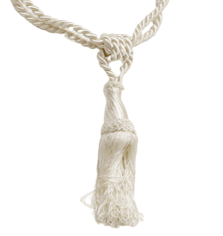 2 Abrazaderas cordón seda amarillo pastel