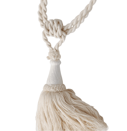 Abrazadera blanca y beige de cordón - 1