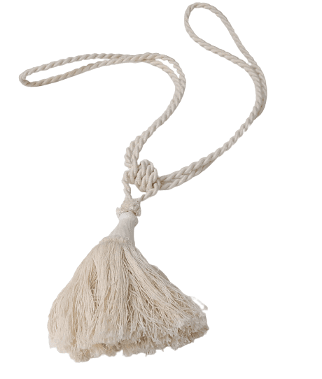 Abrazadera blanca y beige de cordón - 2