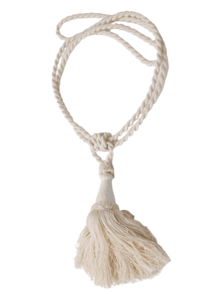 Abrazadera blanca y beige de cordón - 3