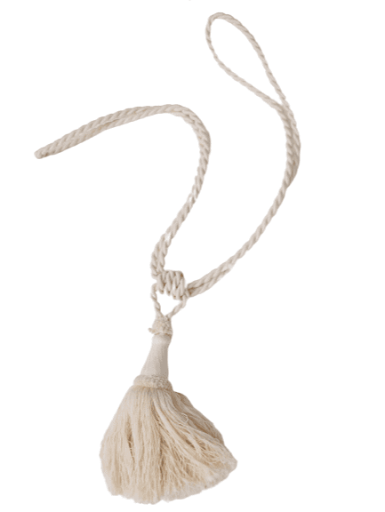 Abrazadera blanca y beige de cordón - 4