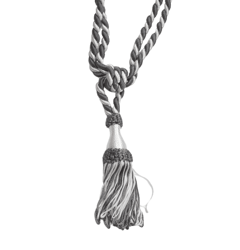 Abrazadera cortinas blanco y gris - 1