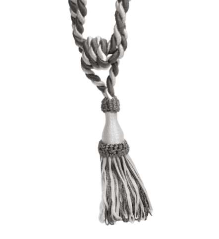 Abrazadera cortinas blanco y gris - 2