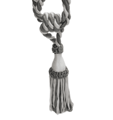 Abrazadera cortinas blanco y gris - 3