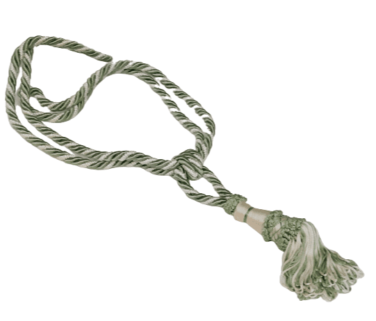 Abrazadera de cortinas verde y beige - 1