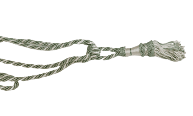 Abrazadera de cortinas verde y beige - 3