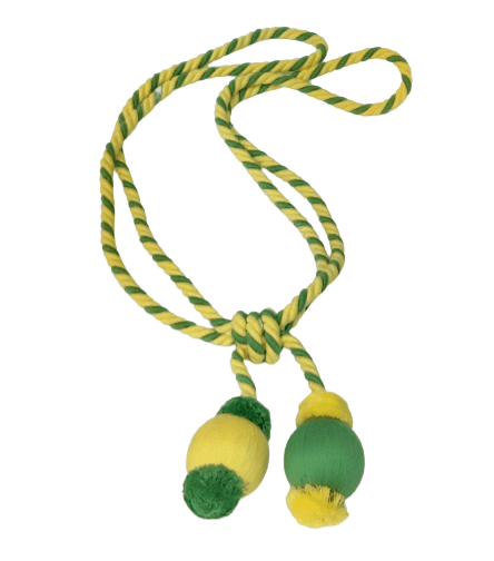 Abrazaderas de cortinas amarillo vivo y verde