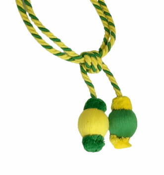 Abrazaderas de cortinas amarillo vivo y verde - 2