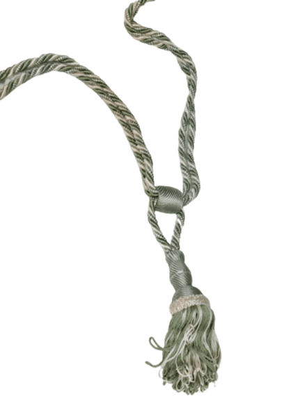 Abrazadera verde y cruda de cortinas