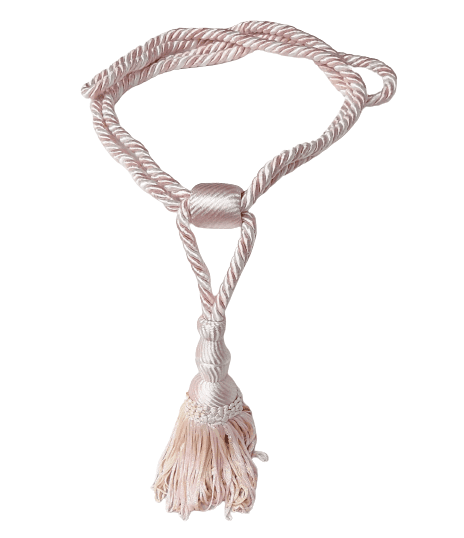 Abrazadera para cortinas rosa y beige