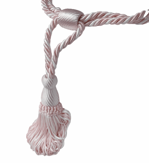 Abrazadera para cortinas blanco y rosa - 1