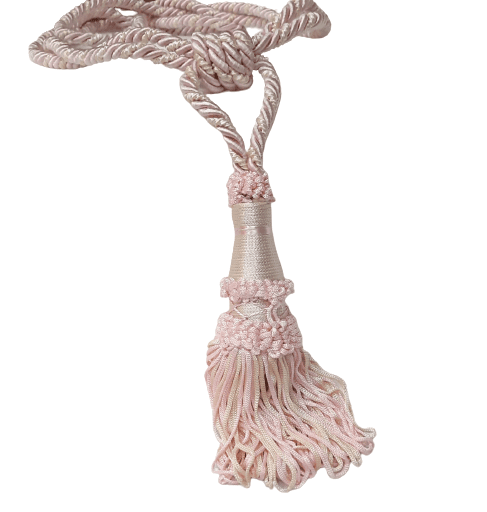 Abrazadera de seda salmón y beige - 1