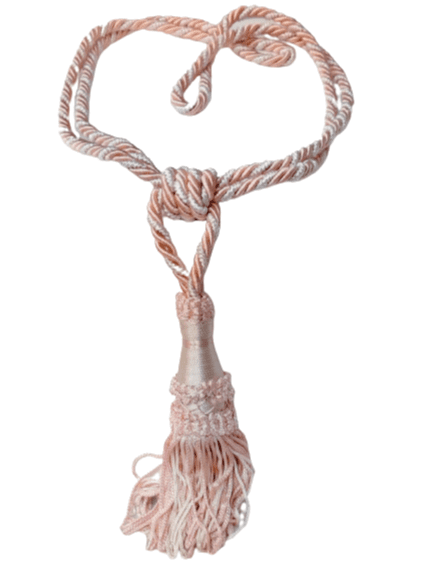 Abrazadera de seda salmón y beige - 2