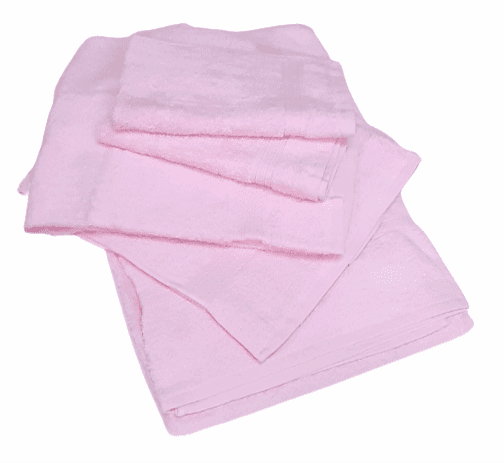 Juego de toallas de 5 piezas Rosa: 1 de baño, 2 de lavabo y 2 de