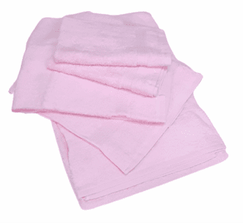 Juego de toallas de 5 piezas Rosa: 1 de baño, 2 de lavabo y 2 de tocador