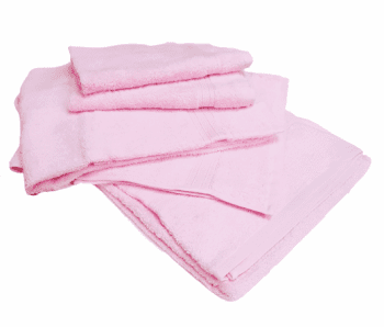 Juego de toallas de 5 piezas Rosa: 1 de baño, 2 de lavabo y 2 de tocador - 2