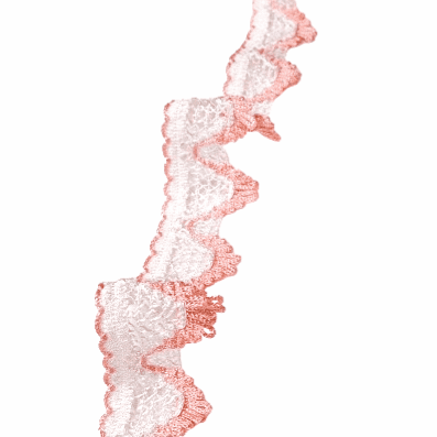 Puntilla de blonda Ondas blancas y rosas - 3