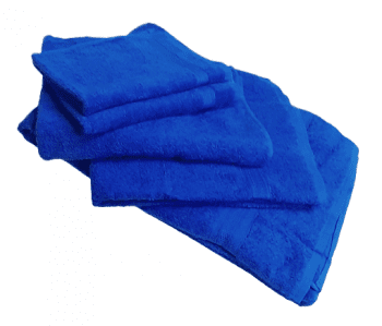 Juego de toallas 5 piezas azulón: Baño + 2 Lavabo + 2 Tocador