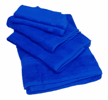 Juego de toallas 5 piezas azulón: Baño + 2 Lavabo + 2 Tocador - 2