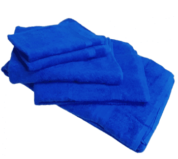 Juego de toallas 5 piezas azulón: Baño + 2 Lavabo + 2 Tocador - 3