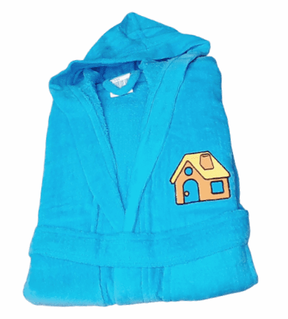 Albornoces infantiles terciopelo azul turquesa. Tallas: 2 y 4 años - 1