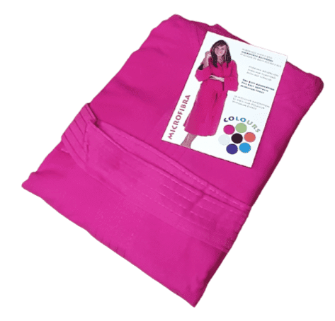 Albornoz microfibra fucsia capucha. Talla S - 1